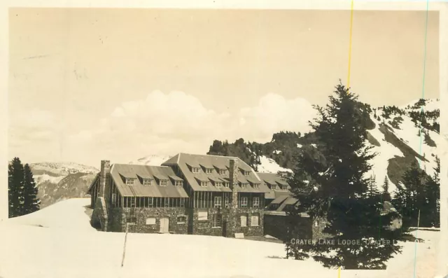 Postcard RPPC 1921 Crater Lake Lodge Oregon Occupation 23-7698