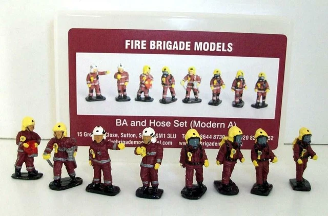 Figurines Pompiers Échelle 1/72 Fire Brigade Models FBM8 Hose & BA Set 1950-60