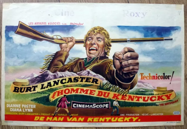 belgian poster western THE KENTUCKIAN, BURT LANCASTER, JOHN CARRADINE,
