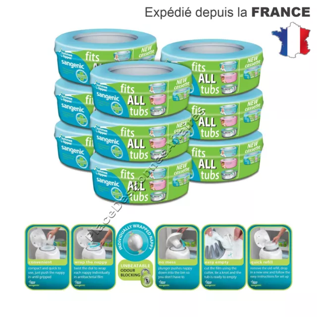 Tommee Tippee SANGENIC Recharge Poubelle à Couches Lot de 9,18,27 ou 36