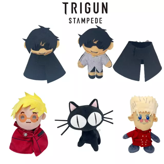 Trigun Stampede Plush Vash The Stampede And Kuroneko Cat, Short Plush Stuffed