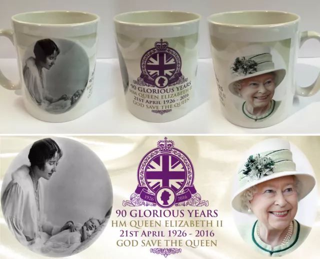 QUEEN ELIZABETH II - 90th BIRTHDAY CELEBRATIONS MUG - ROYAL CUP SOUVENIR BRITAIN