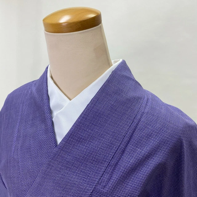 kimono Japan Oshima tsumugi silk  Purple 7Maruki Japanese-pattern G-20