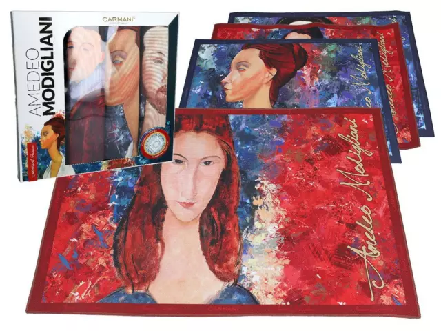 Set of 4 Table Mats Amedeo Modigliani Placemats Museum Reproduction Art Inspired