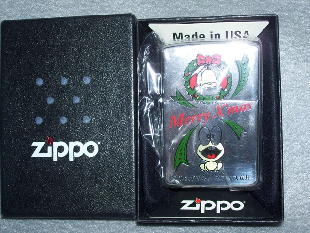 Old Stock Unfired Zippo Lighter Merry Christmas  & Box Many Colors XII