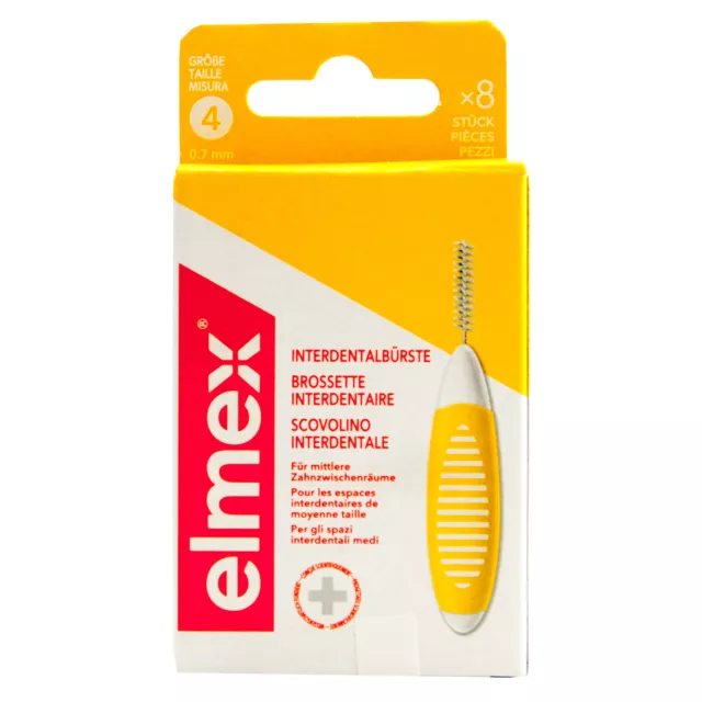 Elmex Interdentalbürsten Größe 4 / 0,7mm 1x8 Stück -für mittl. Zahnzwischenräume