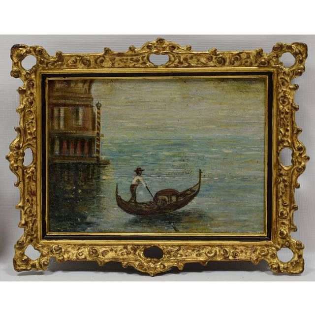 Ca. 1930-1940 Dipinto antico olio Venezia 49x39cm