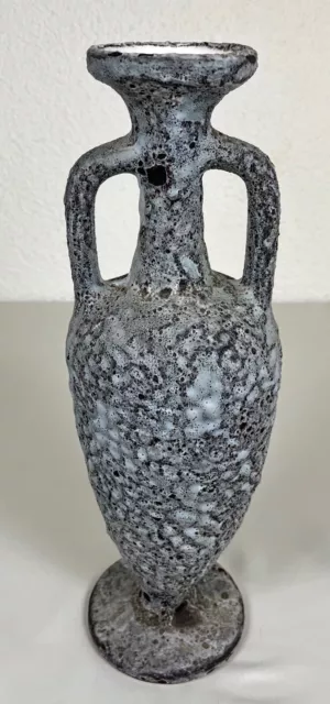 Ancien vintage magnifique vase, soliflore en forme d'amphore signé Annette Roux