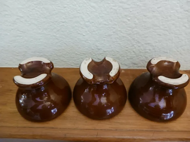Vintage Pinco 63 Brown Ceramic Insulator, Candle holder, Paperweight 7