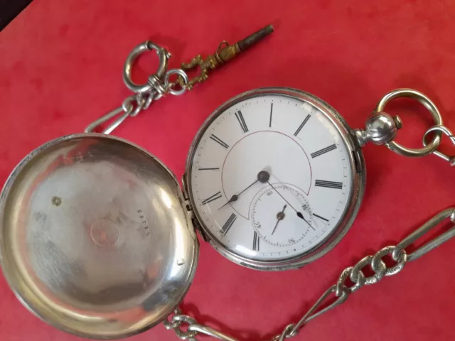 Rare !!! Silver Lebet & Fils Large 50.5mm Ottoman Pocket Watch _422