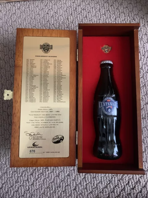 1996 Afl Coca Cola Centenary Bottle 676/1000 Limited Edition Collectable 2