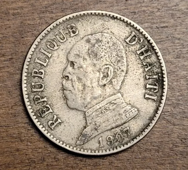 1907 Haiti 20 Centimes Cents Coin - XF/AU Republique D'Haiti - #119