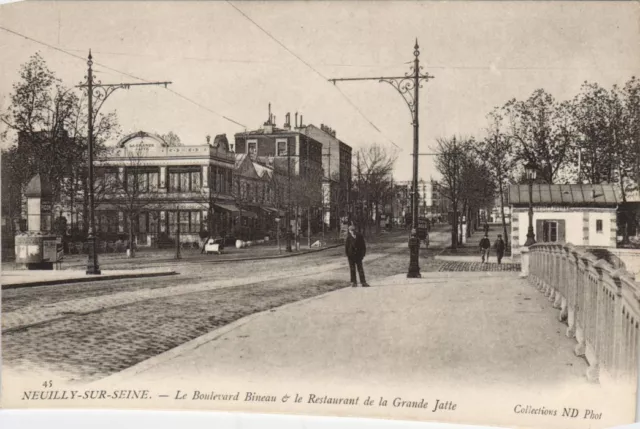 CPA AK NEUILLY-sur-SEINE - Le Boulevard Bineau & le Restaurant de la (44305)