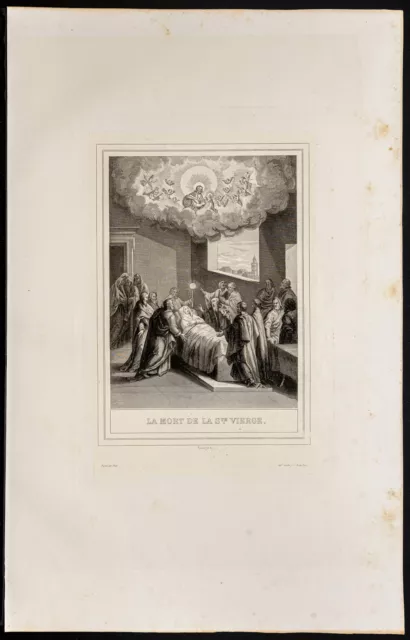 1853 - The Death of the Blessed Virgin Mary - Life of Jesus Christ - Engraving
