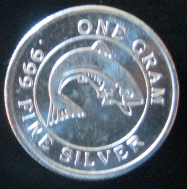 Monarch Salmon - 1 GRAM GR G .999 Fine Pure Solid Silver Bullion Round