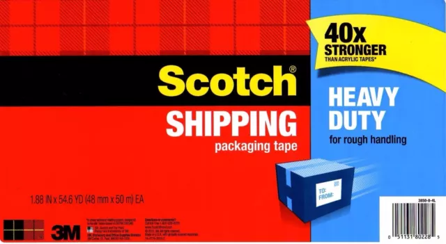 3M Scotch Heavy Duty Packaging Packing Shipping Moving TAPE 50 M Roll Quality