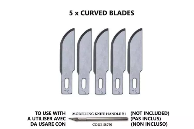 Vallejo Curved Blades(5) For No.1 Handle Accessori Per Modellismo Vallejo
