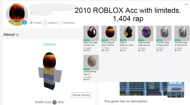 ROBLOX 2010 Acc with limiteds