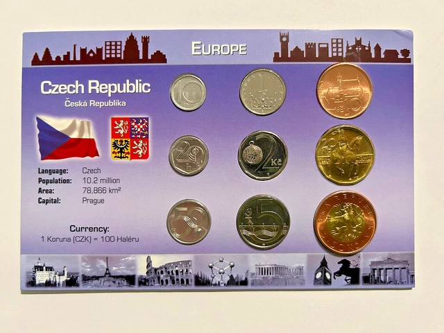 Littleton World Coin Mint Set - Czech Republic -  9 Coin Set, UNC