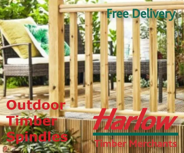 Spindles Square Deck Handrail 41x41x900 mm Outdoor Treated LD226 Garden Decking