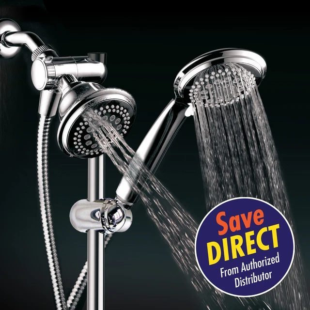 DREAMSPA INSTANT MOUNT Drill Free Adjustable Slide Bar 3 Way Shower