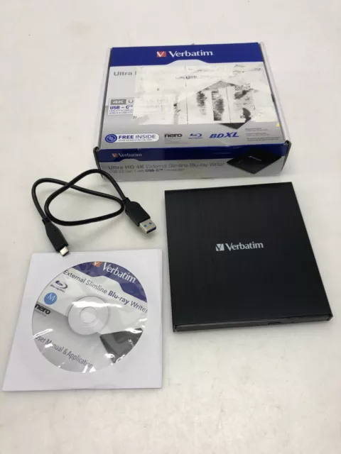 Verbatim Ultra HD 4K Slimline masterizzatore Blu-Ray esterno (43888) incompleto