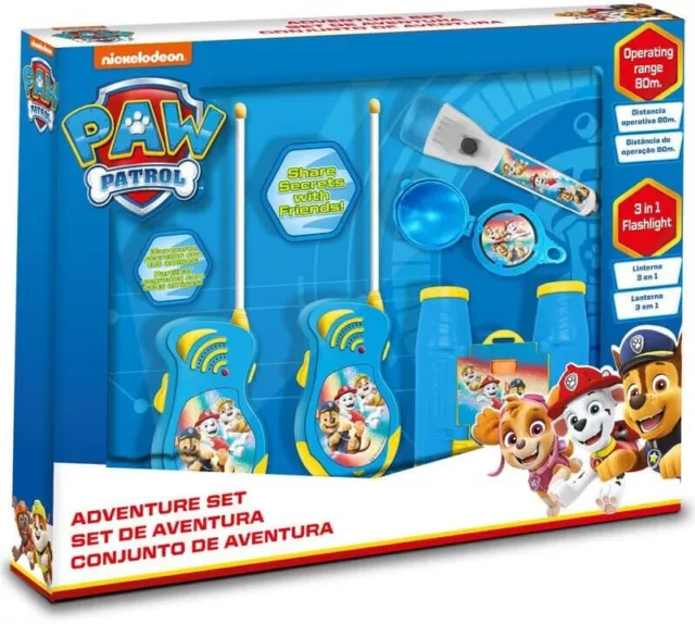 Paw Patrol Movie Adventure Toy Set Walkie Talkie's Binoculars Torch & Compass