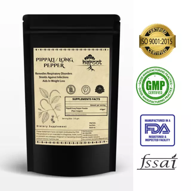 Organic Pippali/long pepper powder (Piper longum) weight loss Gluten Free USDA