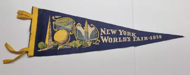 Vintage Felt 1939 New York World Fair 26” Pennant