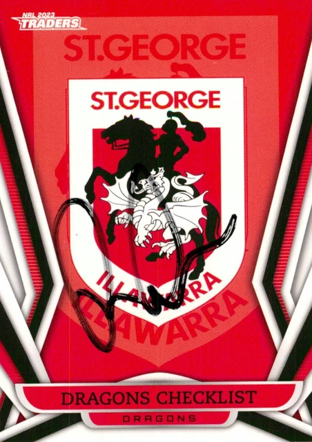 SIGNED 2023 ST George Illawarra Dragons NRL TLA Traders Card - Ryan ...