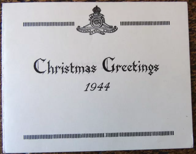 457 Battery 69th Searchlight Regiment WW2 Christmas Greetings Card 1944