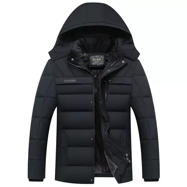 Fleece Hooded Winter Coat Men Thick Warm Mens Winter Jacket Gift Parka