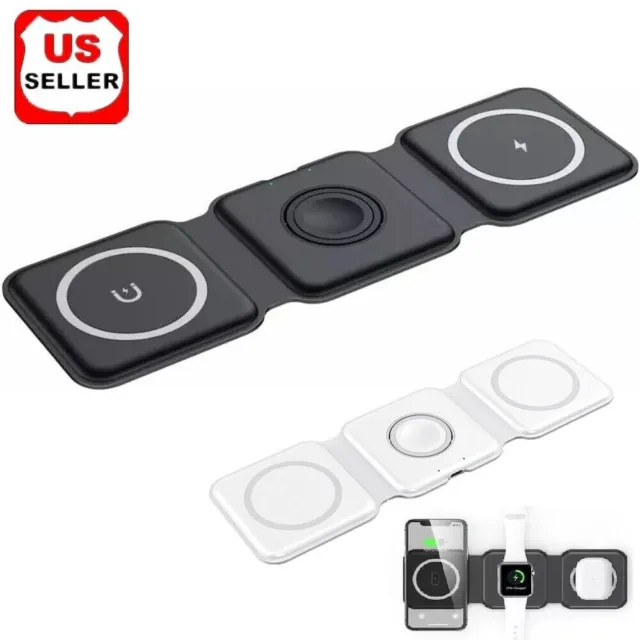 3in1 Wireless Charger Foldable Mat Pad For Apple Watch Air Pods iPhone 14 Max