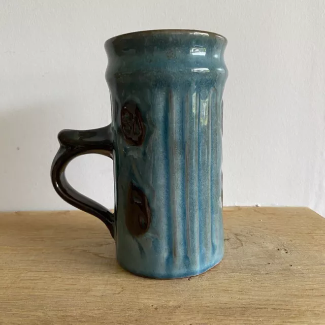 GUERNSEY POTTERY TANKARD MUG Ceramic Blue/Brown Ale Bitter Beer 15cm 500ml