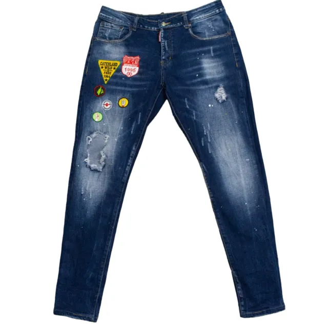 DSQUARED2 Patch Denim Jeans Made in Italy 34x31