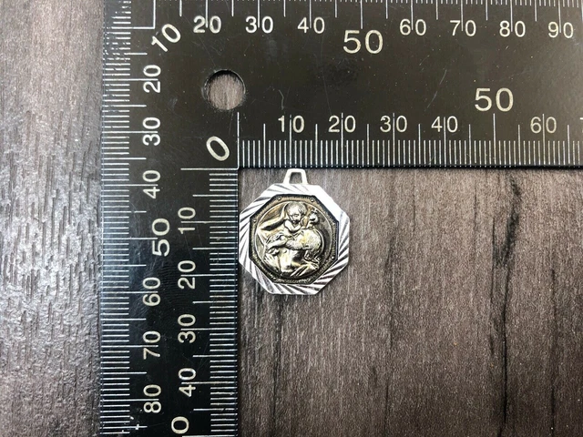 St Christopher Travel Protection Tag SILVER TONE MEDAL CATHOLIC