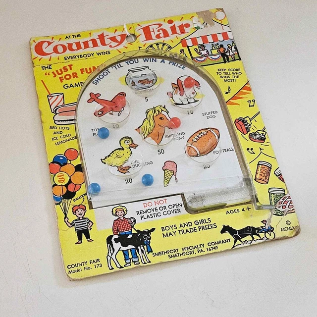 Vintage 1969 At County Fair Everybody Wins Pinball Game