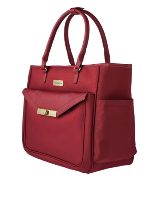 Samantha Brown Luggage Shopper Overnight Gym Tote Bag-Burgundy