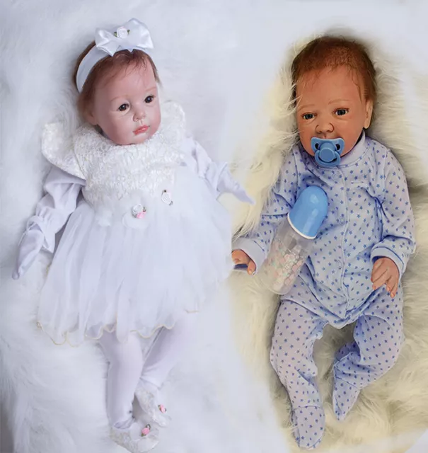 20" Handmade Reborn Dolls Soft Silicone Vinyl  Realistic Newborn Baby Xmas Gifts