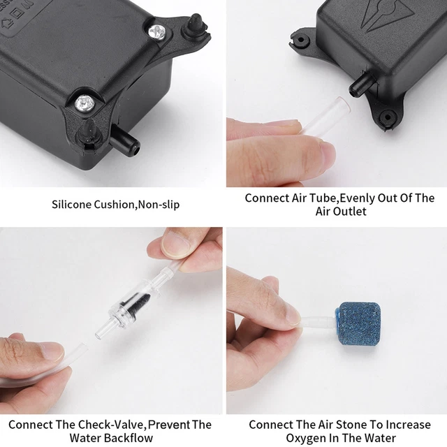 AQUARIUM AIR PUMP Oxygen Air Pump With Tube Check Valve Air Stone