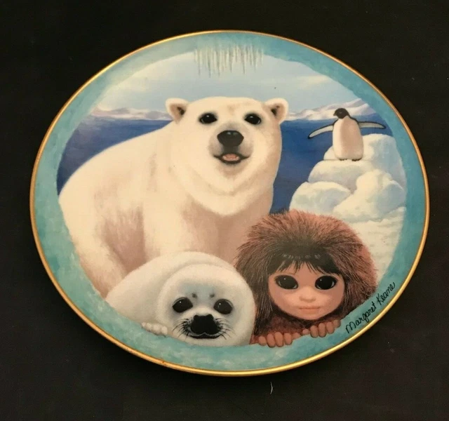 Margaret Keane plate Pu's Polar Playground eskimo Gentle Kingdon collection 1990