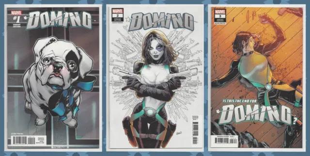 DOMINO #1 2 3 SET (2nd PRINT) GREG LAND COVER X-Force Deadpool Cable 2018 NM- NM