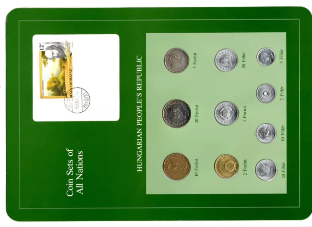 Coin Sets of All Nations Hungary w/card 1985-1990 UNC All Filler 1990 10K Mint