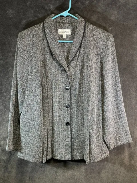 Danny & Nicole Women's Casual Party Travel 4-Button Blazer Jacket Gray Size 18W