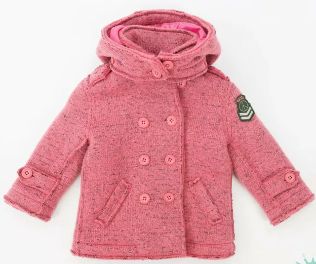 BNWT Gorgeous Diesel baby girls hooded winter coat age 6 months wool mix dsl