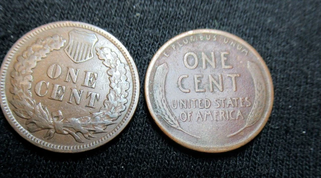 Roll Of Indian Head And Wheat Cent Pennies From Estate Collection Lot