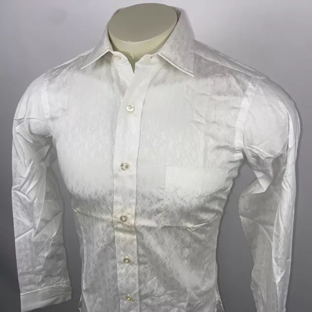 NOS Vtg 50s 60s Dress Shirt Excello Karnac Cotton White French Cuffs Mens 14.5 3