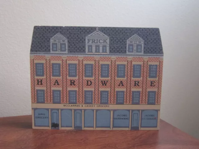 Jacob Frick Building Hardware Wooster Ohio Cat's Meow Village Wood Block