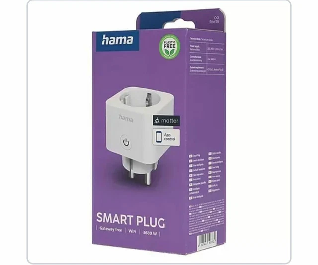Hama Smart Hub gateway WiFi connesso (Matter, Zigbee, Thread, compatibile con controllo vocale Alexa, Google Assitant e Apple Siri), bianco