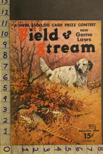 1940 Hunt Pheasant Setter Pointer English Spaniel Bird Dog Vintage Art Covervh69